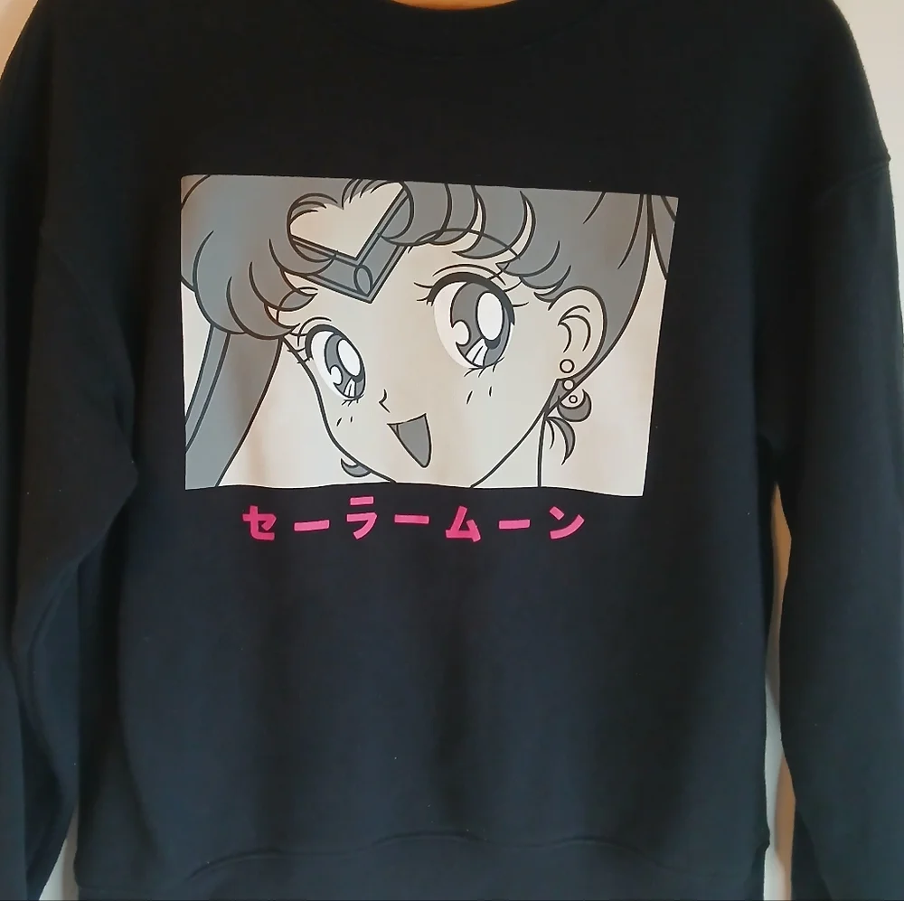 Sailor Moon- Sweatshirt- Graphic- Black- Size Medium Juniors - Picture 5 of 10